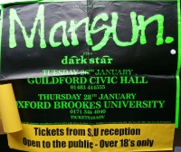 Poster advertising the gig