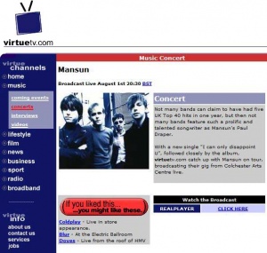 Streaming page on VirtueTV